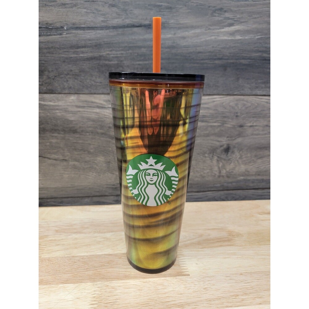 Starbucks Target Exclusive Halloween 2022 Night Stripe Gold 24oz Venti Tumbler